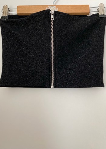 Siyah parlak simli straplez bustiyer - Görsel 3