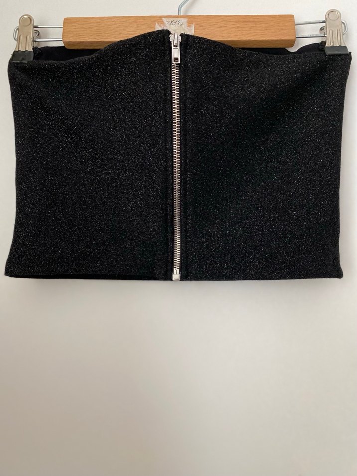 Siyah parlak simli straplez bustiyer - Görsel 3