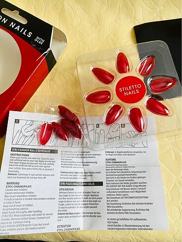 Kırmızı stiletto takma tırnak - Görsel 5