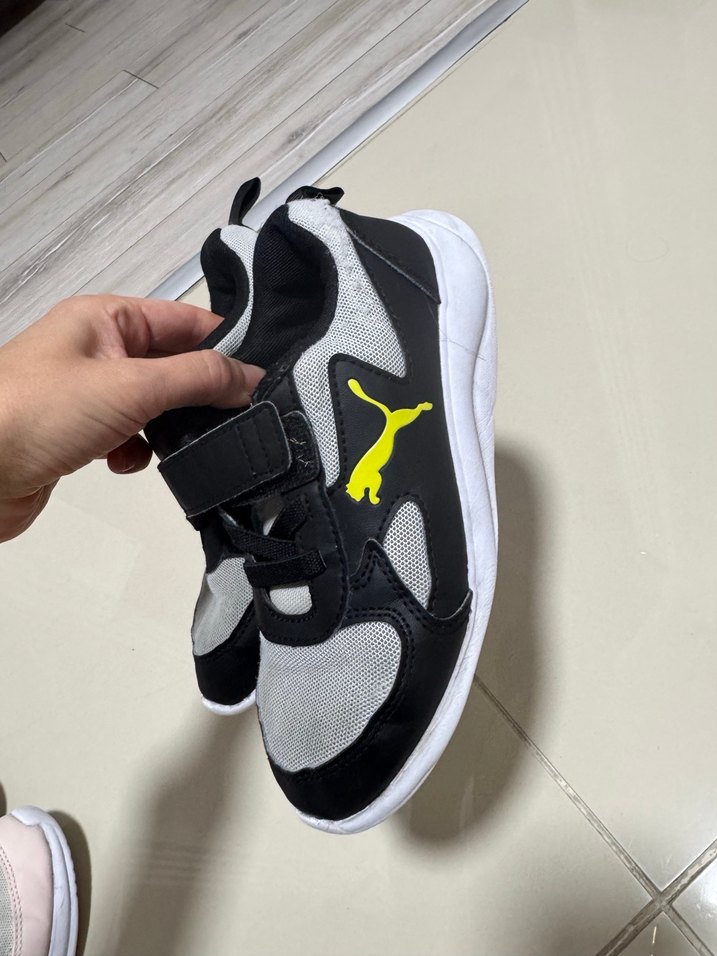 Gri Erkek Çocuk Spor Ayakkabı Velcro - Görsel 2