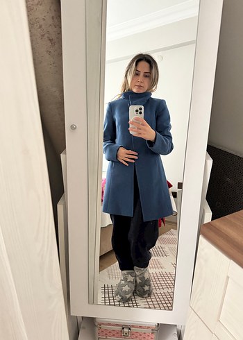 Lacivert Kadın Kaban - Görsel 2