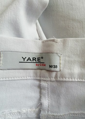 38 Beden Beyaz Kapri Kadın Kot Pantolon