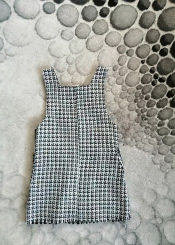 Kız Çocuk Gri Ekose Jile Elbise - Görsel 2