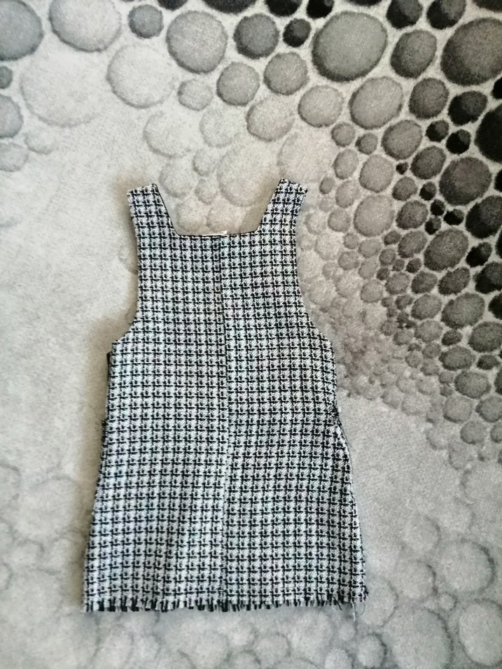 Kız Çocuk Gri Ekose Jile Elbise - Görsel 2