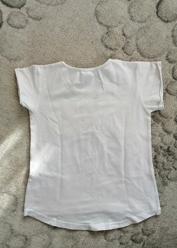 Beyaz Kız Çocuk Baskılı Tişört - Görsel 3