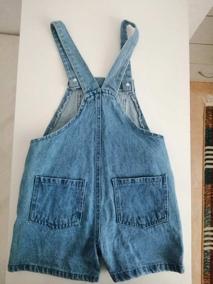 Renkli Aslan Kral Baskılı Çocuk Kot Salopet - Görsel 2