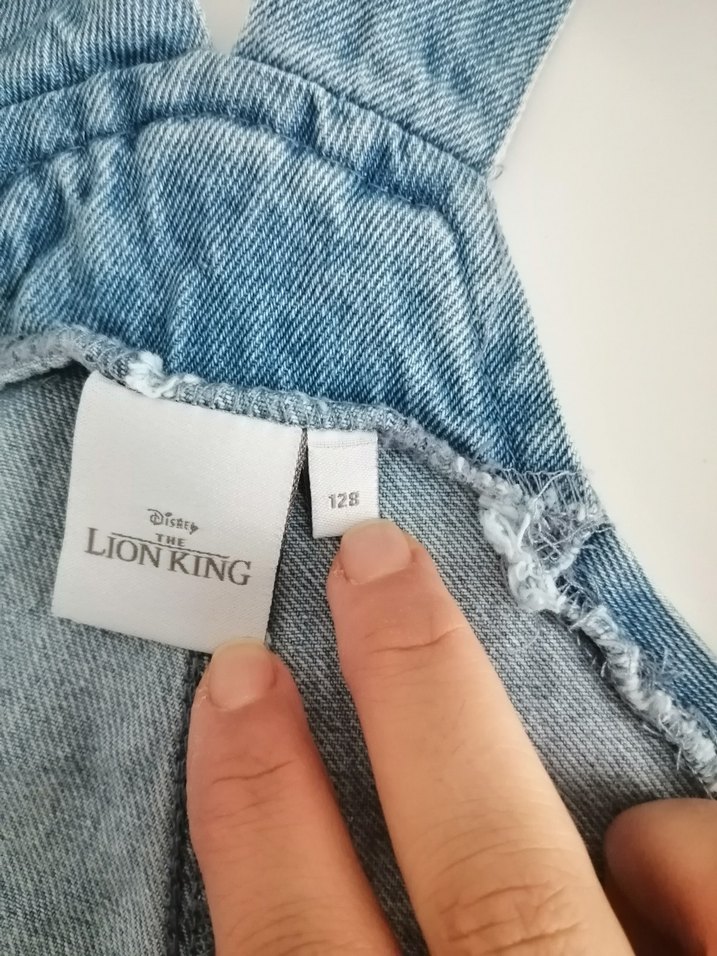 Renkli Aslan Kral Baskılı Çocuk Kot Salopet - Görsel 3