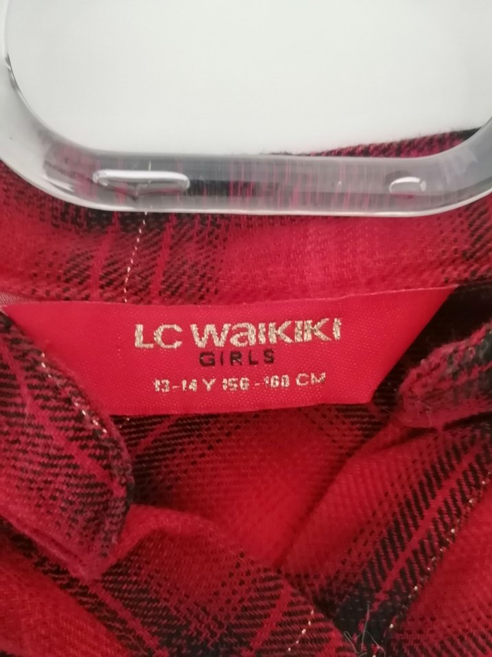 Kırmızı Ekose Desenli Uzun Kollu Kız Çocuk Gömlek - Görsel 3