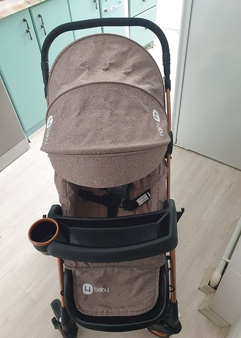 Kahverengi ve Gri Bebek Arabası - Görsel 5