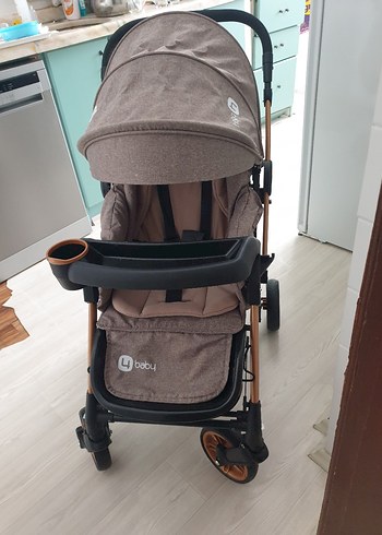 Kahverengi ve Gri Bebek Arabası - Görsel 2