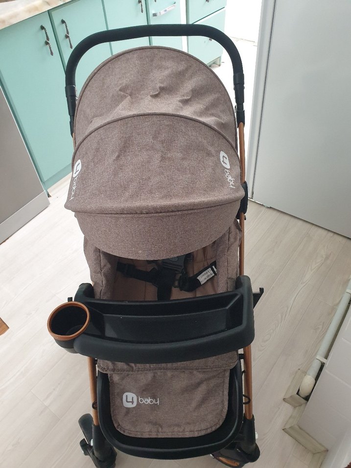 Kahverengi ve Gri Bebek Arabası - Görsel 5
