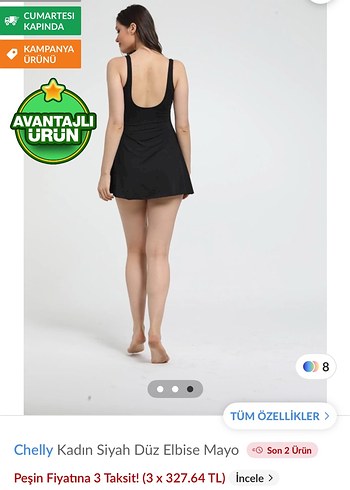 Chelly Siyah Mini Elbise Mayo - Görsel 2