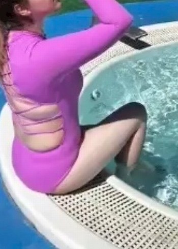 Mor Fermuarlı Uzun Kollu Kadın Mayo - Görsel 2