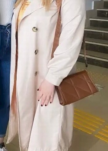 Bej Midi Trençkot - Görsel 2