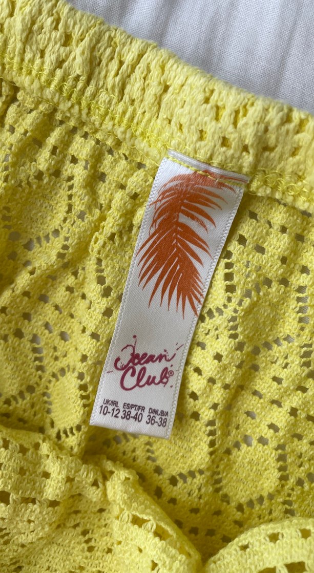 Sarı Dantel Detaylı Straplez Mini Tulum - Görsel 2