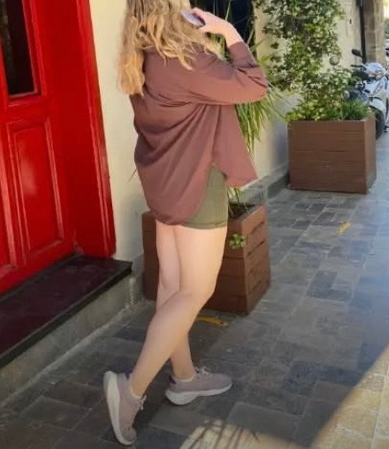 Kadın Koyu Yeşil Mini Keten Şort - Görsel 2