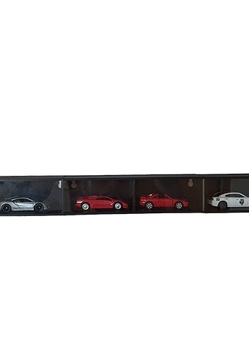 6 araclık pleksi camlı hot wheels duvar rafı