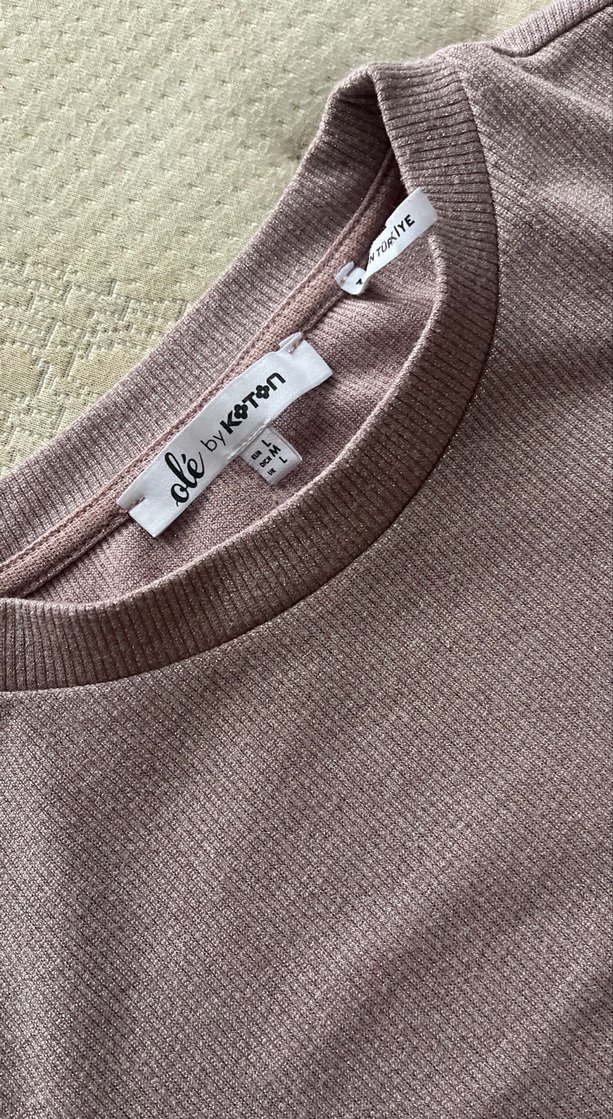 Bej Kısa Kollu Kadın tişört - Görsel 2