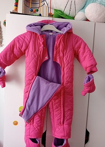 24-36 Ay Beden pembe Renk Kar tulumu