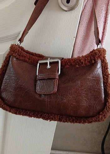 Kahverengi Deri Tokalı Kadın Çanta - Görsel 4
