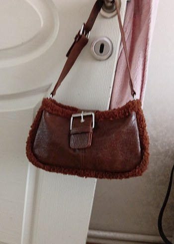 Kahverengi Deri Tokalı Kadın Çanta - Görsel 2