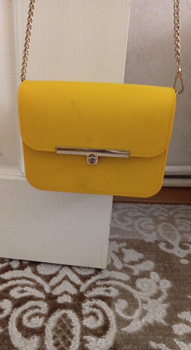 plastik Sarı Zincir Detaylı Kadın Çanta - Görsel 2