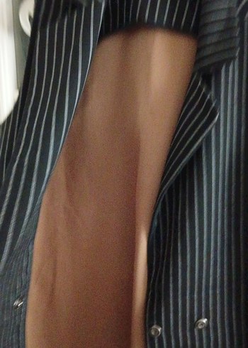 Çizgili Siyah Düğmeli Kadın Yelek - Görsel 5