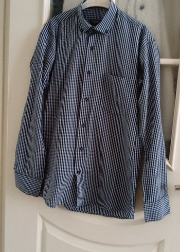 Mavi Düğmeli Erkek Gömlek - Görsel 11