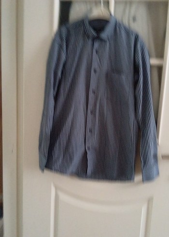 Mavi Düğmeli Erkek Gömlek - Görsel 3