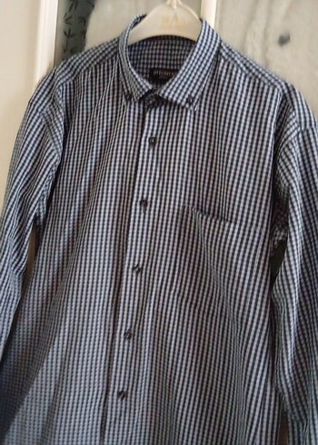 Mavi Düğmeli Erkek Gömlek - Görsel 8