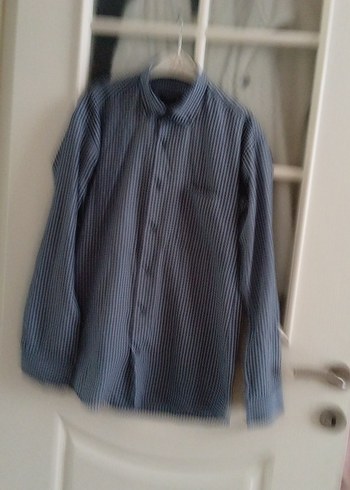 Mavi Düğmeli Erkek Gömlek - Görsel 14