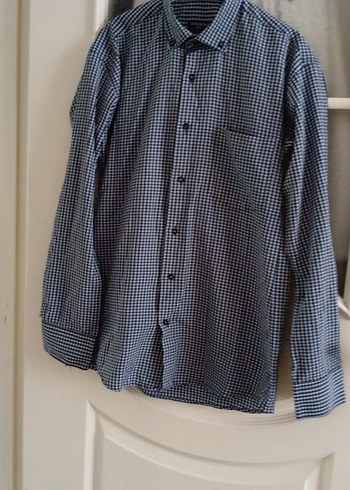 Mavi Düğmeli Erkek Gömlek - Görsel 12