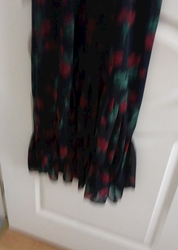 Çiçek Desenli şifon Uzun Askılı Kadın Elbise - Görsel 4