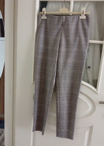 Gri Pilili Kadın Kumaş Pantolon - Görsel 3