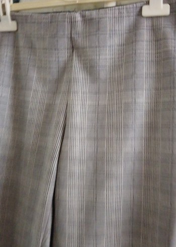 Gri Pilili Kadın Kumaş Pantolon - Görsel 11