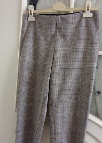 Gri Pilili Kadın Kumaş Pantolon - Görsel 12