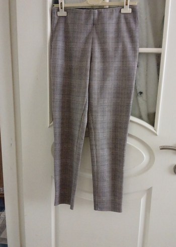 Gri Pilili Kadın Kumaş Pantolon - Görsel 5