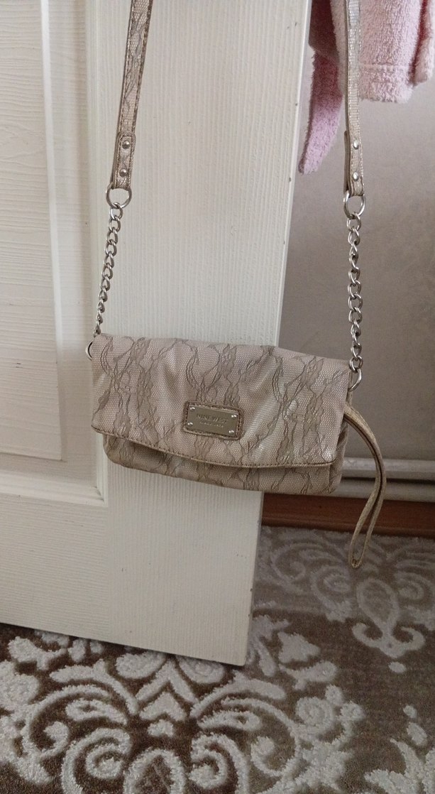 Dantel Detaylı Bej Kadın Deri Çanta - Görsel 4