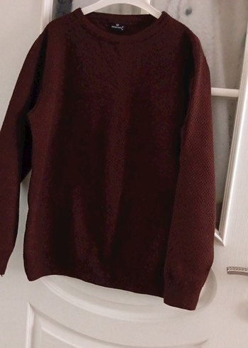 Bordo Oversize Yün Kazak - Görsel 3