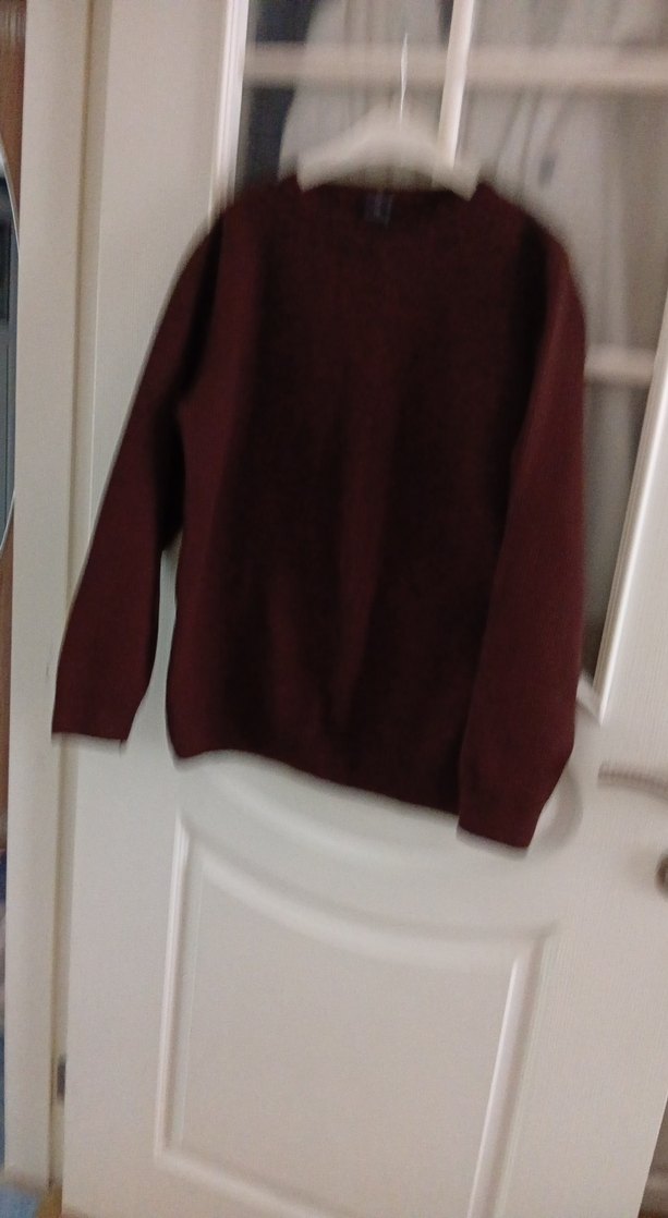 Bordo Oversize Yün Kazak - Görsel 2