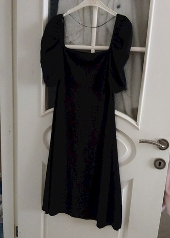 Siyah Drapeli Midi Gotik Elbise - Görsel 12