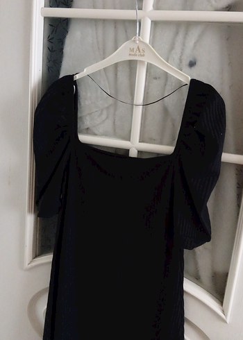 Siyah Drapeli Midi Gotik Elbise - Görsel 5