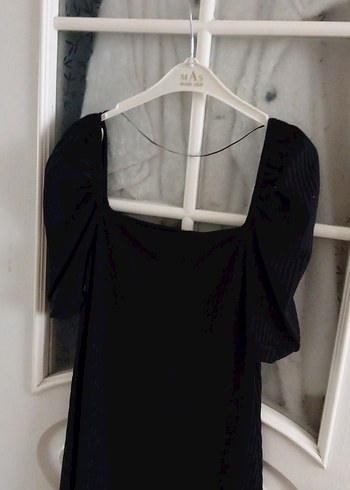 Siyah Drapeli Midi Gotik Elbise - Görsel 4