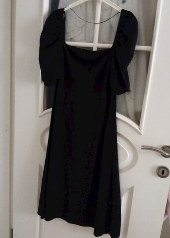 Siyah Drapeli Midi Gotik Elbise - Görsel 11