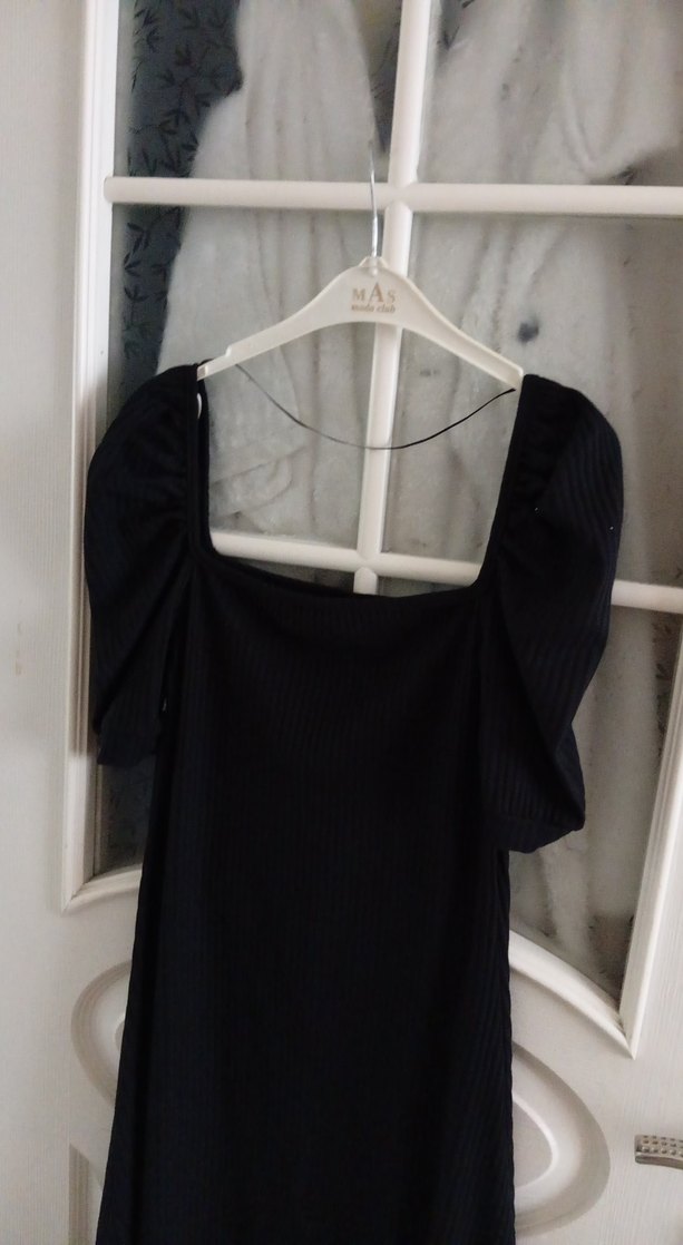 Siyah Drapeli Midi Gotik Elbise - Görsel 4