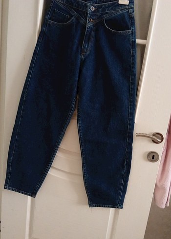 Düğmeli,  Kadın Kot Pantolon - Görsel 12