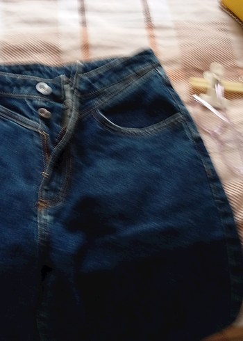 Düğmeli,  Kadın Kot Pantolon - Görsel 5