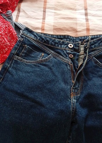 Düğmeli,  Kadın Kot Pantolon - Görsel 4