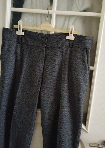 Gri Midi Denim Kadın Kumaş Pantolon - Görsel 5