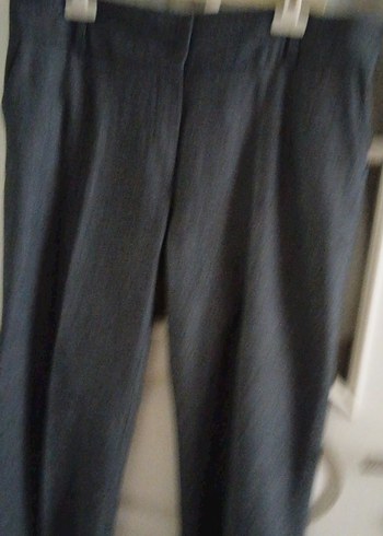 Gri Midi Denim Kadın Kumaş Pantolon - Görsel 6